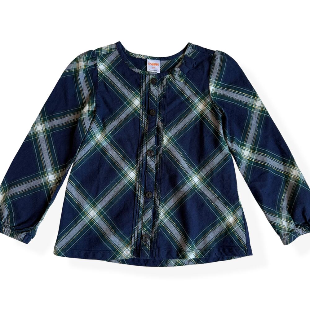 Gymboree Girls Plaid Long Sleeve Top 3T